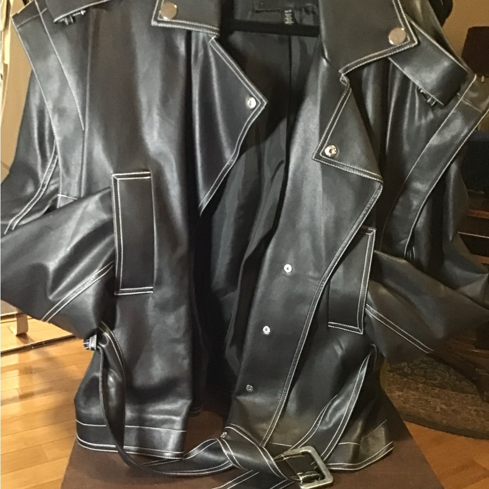 Eloquii Black Faux Leather Women’s Moto Jacket Size 18/20